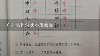 户外集体游戏小班教案