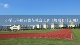 小学三年级品德与社会上册《规则有什么用》教案