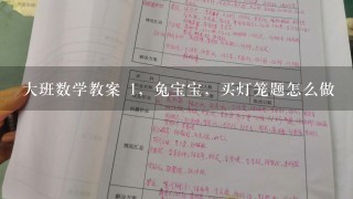 大班数学教案 1，兔宝宝，买灯笼题怎么做