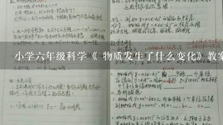 小学六年级科学《 物质发生了什么变化》教案