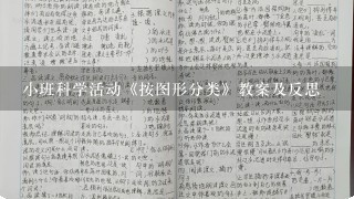 小班科学活动《按图形分类》教案及反思