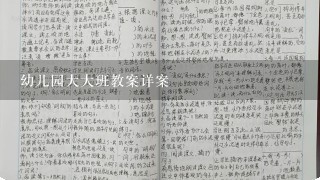 幼儿园大大班教案详案