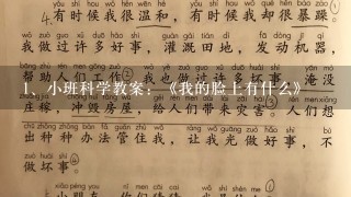 小班科学教案：《我的脸上有什么》