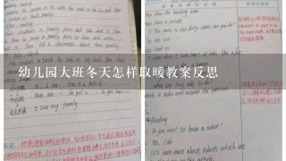 幼儿园大班冬天怎样取暖教案反思