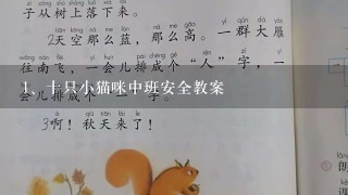 十只小猫咪中班安全教案