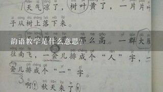 韵语教学是什么意思？