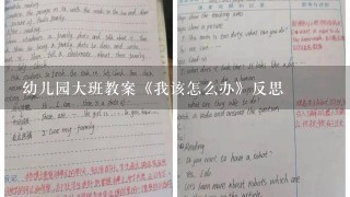 幼儿园大班教案《我该怎么办》反思