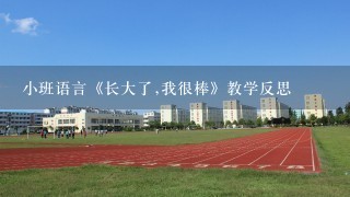 小班语言《长大了,我很棒》教学反思