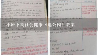 小班下期社会健康《逛公园》教案