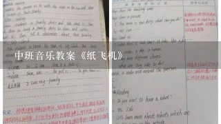 中班音乐教案《纸飞机》