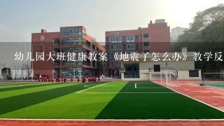 幼儿园大班健康教案《地震了怎么办》教学反思