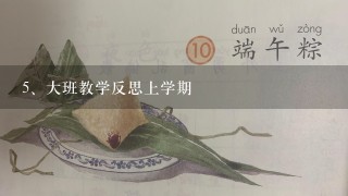 大班教学反思上学期