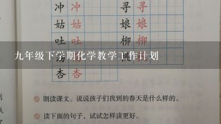 九年级下学期化学教学工作计划