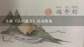 小班《认识蔬菜》活动教案