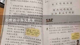 小班语言冬天教案