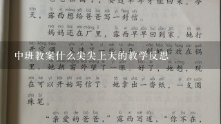 中班教案什么尖尖上天的教学反思