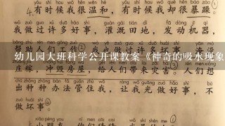 幼儿园大班科学公开课教案《神奇的吸水现象》