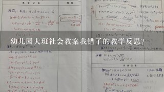 幼儿园大班社会教案我错了的教学反思？