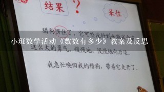 小班数学活动《数数有多少》教案及反思