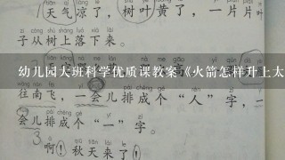 幼儿园大班科学优质课教案《火箭怎样升上太空》