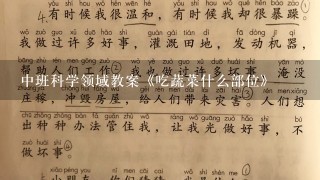 中班科学领域教案《吃蔬菜什么部位》