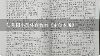 幼儿园小班体育教案《走独木桥》