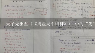 天子先驱至（《周亚夫军细柳》） 中的“先”是什么意思？什么词性？在句子中做什么成分？