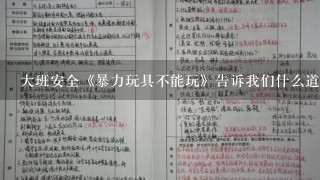 大班安全《暴力玩具不能玩》告诉我们什么道理