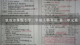 谁有译林版小学三年级上册英语 第三单元第一课时 My