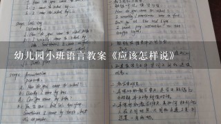 幼儿园小班语言教案《应该怎样说》