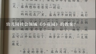 幼儿园社会领域《小花园》的教案？