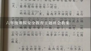 6年级寒假安全教育主题班会教案