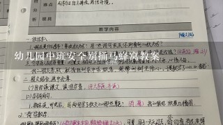 幼儿园中班安全别捅马蜂窝教案