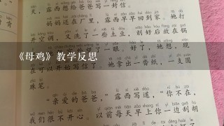 《母鸡》教学反思