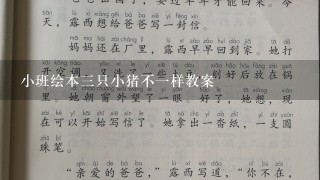 小班绘本3只小猪不1样教案