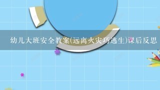 幼儿大班安全教案(远离火灾巧逃生)课后反思