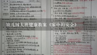 幼儿园大班健康教案《家中的安全》