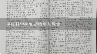 中班科学探究动物朋友教案