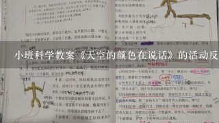 小班科学教案《天空的颜色在说话》的活动反思