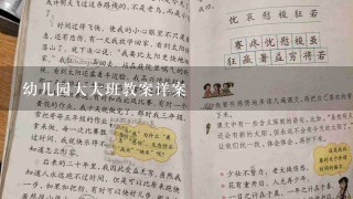 幼儿园大大班教案详案