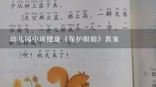 幼儿园中班健康《保护眼睛》教案