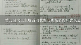 幼儿园大班主题活动教案《班级公约》含反思