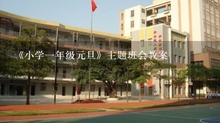 《小学1年级元旦》主题班会教案