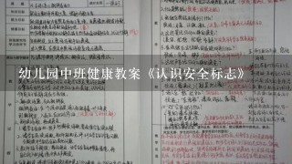 幼儿园中班健康教案《认识安全标志》