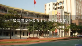 1年级寒假安全教育主题班会的教案