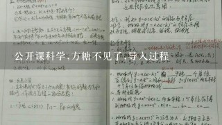 公开课科学,方糖不见了,导入过程