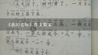 《我的老师》作文教案