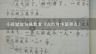 小班健康领域教案《我的身体最神奇》