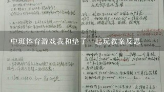 中班体育游戏我和垫子1起玩教案反思