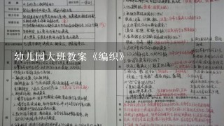 幼儿园大班教案《编织》